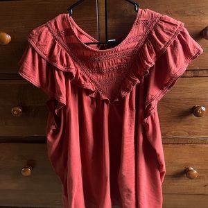 Old Navy XL rust colored top with lace bib